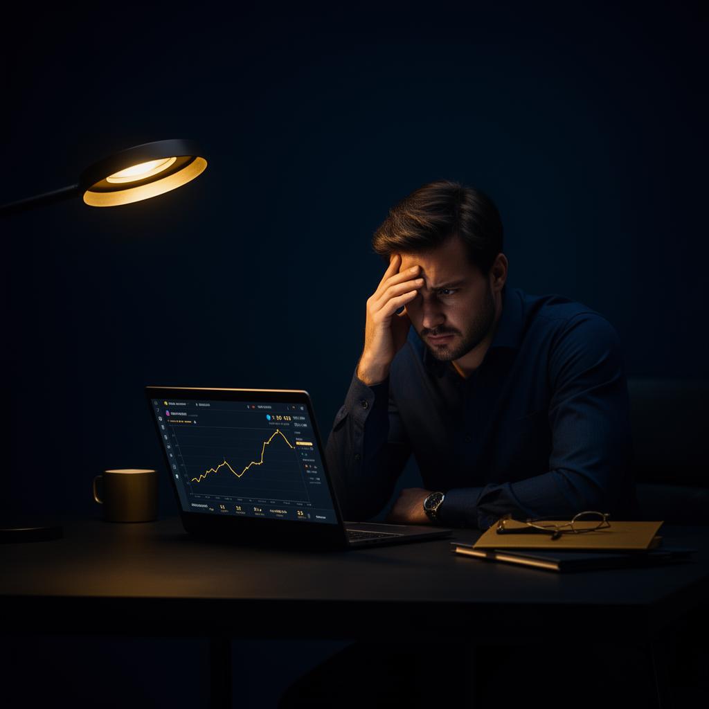 Empreendedor analisando métricas em queda